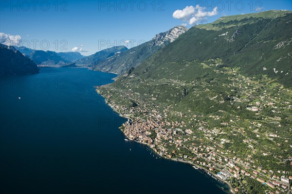 Lake Garda east shore with Malcesine and Monte Baldo