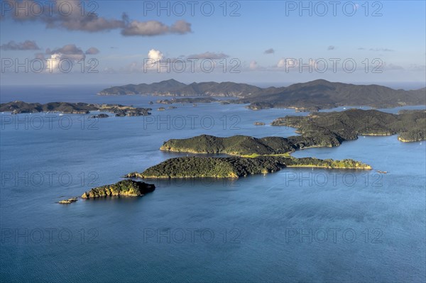 Aerial view of islands in the Bay of Islands
