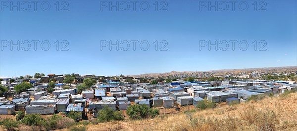 Housing estate with corrugated iron huts