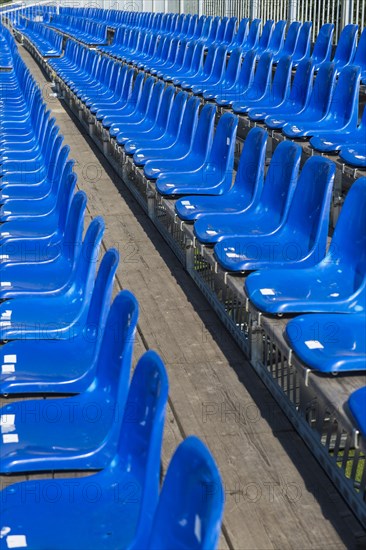 Blue plastic seats