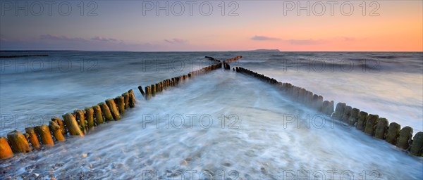 Sunset at the beach of the Baltic Sea