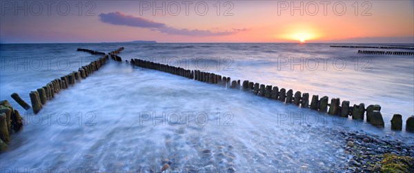 Sunset at the beach of the Baltic Sea