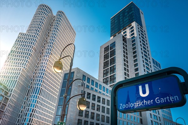 Upper West and Waldorf Astoria Hotel at subway station Zoologischer Garten