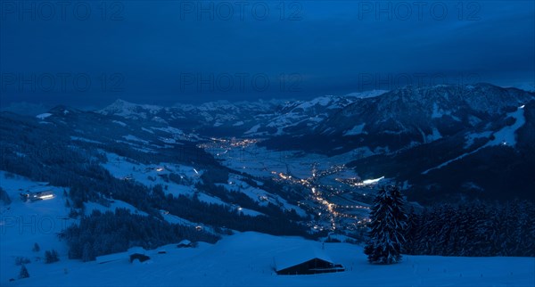View at dawn from Hochbrixen to Brixen im Thale
