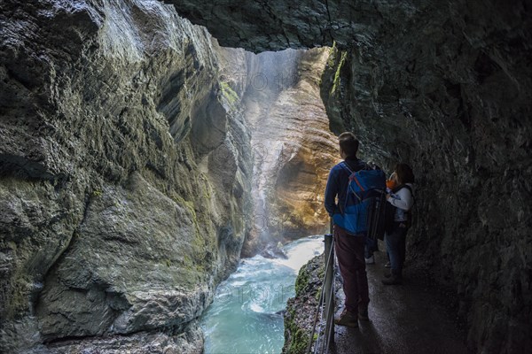 Hikers in the Partnach Gorge