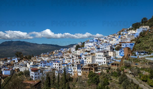 View on blue houses of the medina of Chefchaouen