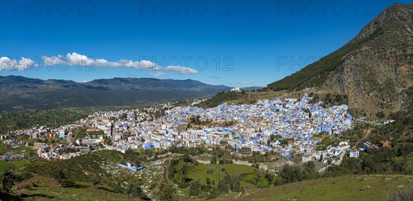 View on blue houses of the medina of Chefchaouen