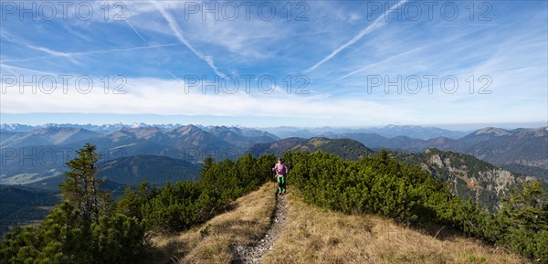 Hiker crossing the Blauberge mountains