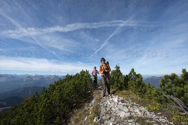 Hikers crossing the Blauberge mountains