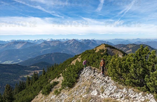 Hikers crossing the Blauberge mountains