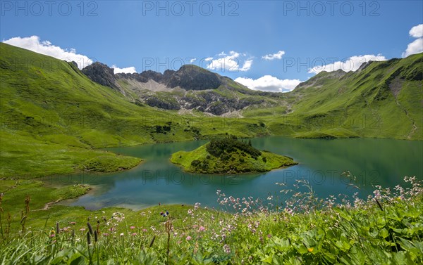 Lake Schrecksee with Allgau mountains