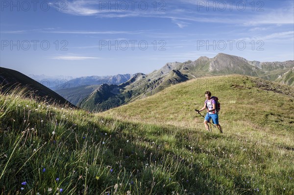 Mountaineer on the way up to the Wurmaulspitze