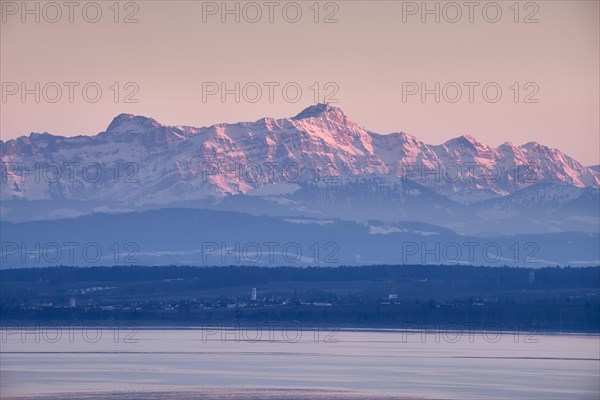 View over Lake Constance to the Appenzell Alps