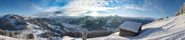 Cottage in ski resort with view of Alps