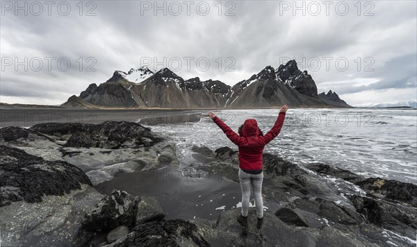 Hiker with arms outstretched