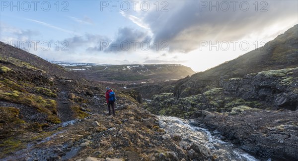 Young woman on hiking trail