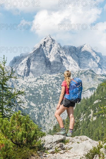 Hiker looks into the landscape