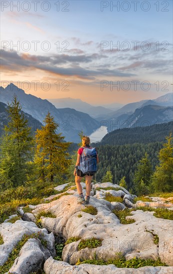 Hiker looks into the landscape