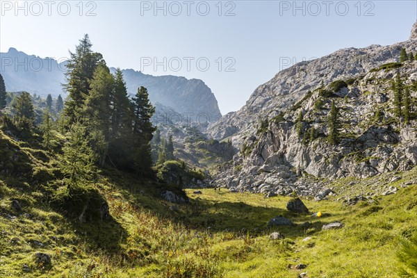 Two hikers in the distance