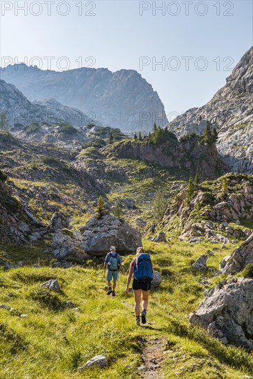 Two hikers on one hiking trail