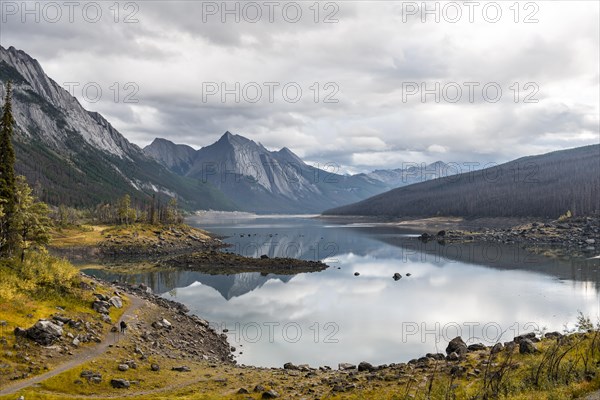 Mountains reflected in a lake