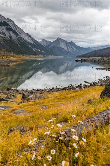 Mountains reflected in a lake