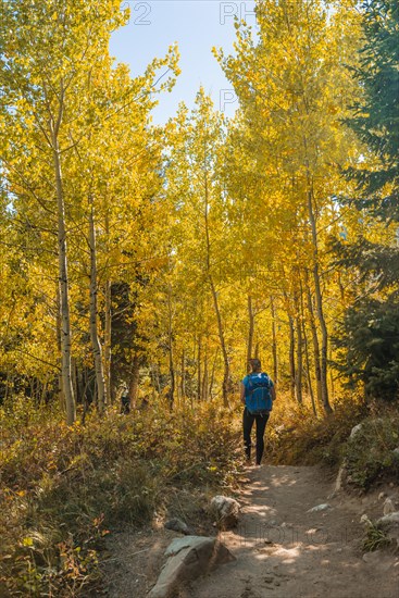 Young woman on hiking trail