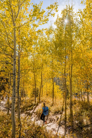 Young woman on hiking trail