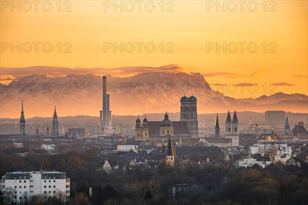 View over Munich with Church of Our Lady