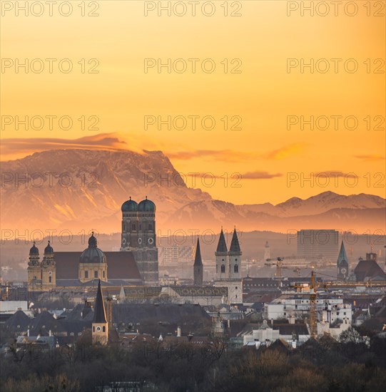 View over Munich with Church of Our Lady