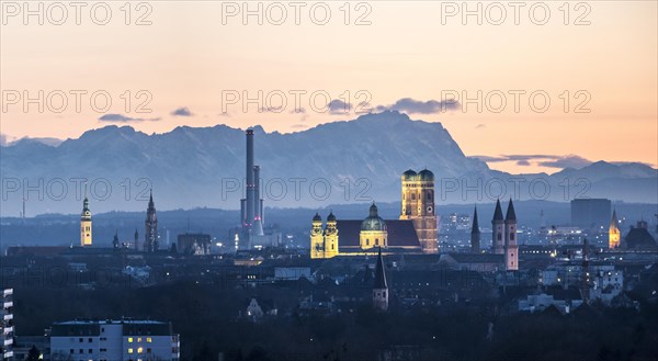 View over Munich with Church of Our Lady