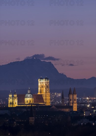 View over Munich with Church of Our Lady