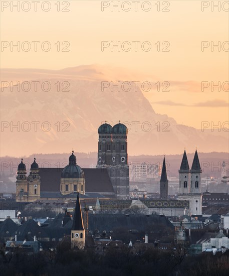 View over Munich with Church of Our Lady