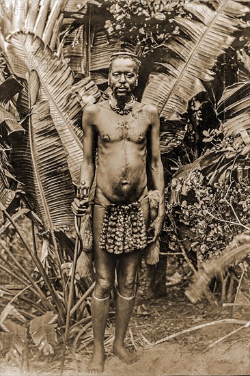 Portrait of an African man in front of banana trees