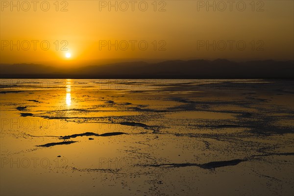 Sunset over the Lake Assal