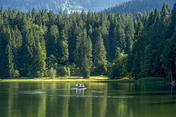 Spitzingsee with electric boat