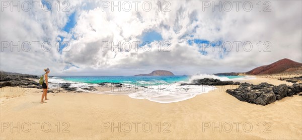 Woman on sandy beach