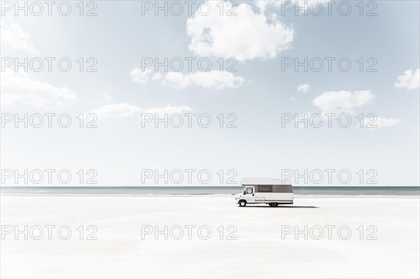 White camper on Blavand beach