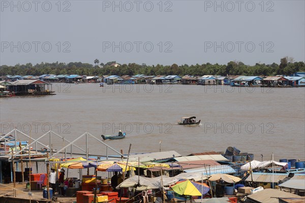 Floating villages with stilt houses