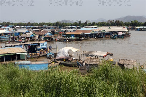 Floating villages with stilt houses