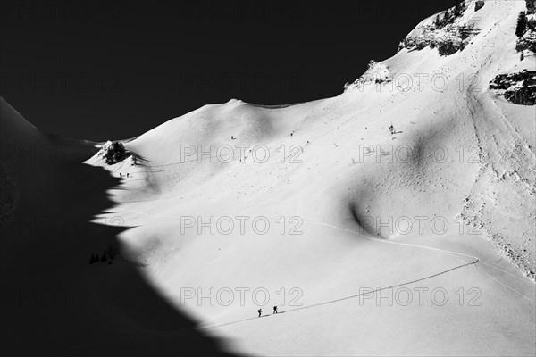 Ski tourers in ascent