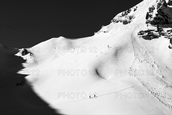 Ski tourers in ascent