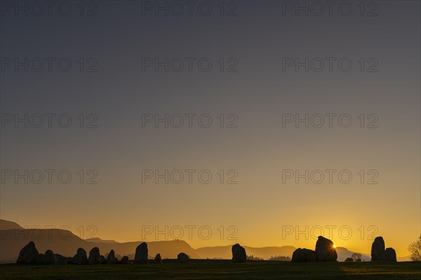 Stone circle at sunset