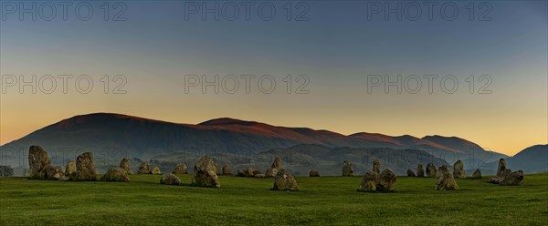 Stone circle at blue hour