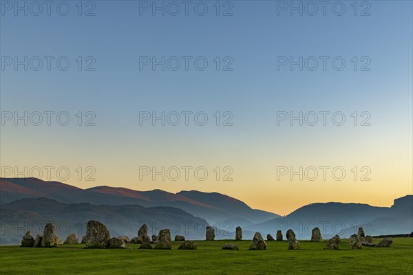 Stone circle at blue hour