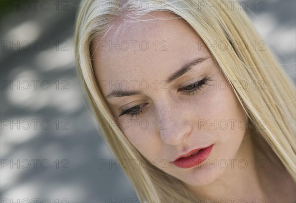 18 year old young woman with long blond hair