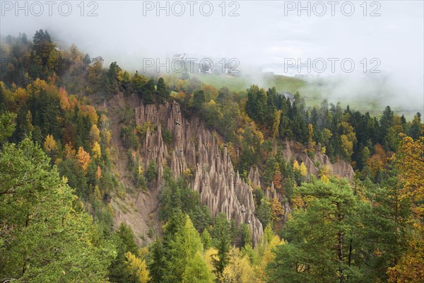 Earth pyramids in Lengmoos am Ritten in autumn