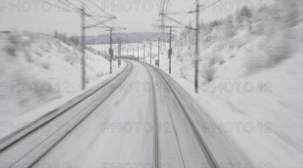 Snow-covered tracks