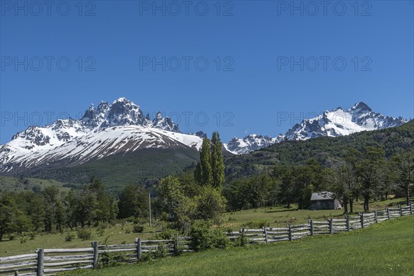 Mountain massif Cerro Castillo near Villa Cerro Castillo