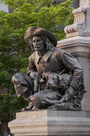 Lambert Closse figure at the memorial of Paul Chomedey de Maisonneuve